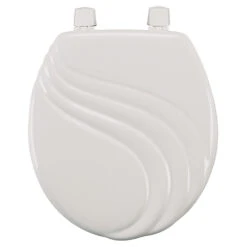 Mayfair Molded Wood Toilet Seat - Closed Front - Swirl Design - White