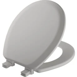 Bemis Cameron Mayfair Toilet Seat - Moulded Wood With High Gloss Finish - Round - Silver