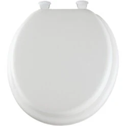 Bemis Mayfair Toilet Seat - Cushioned Vinyl - Round - White