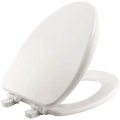Mayfair Elongated High Density Enameled Wood Toilet Seat (White)