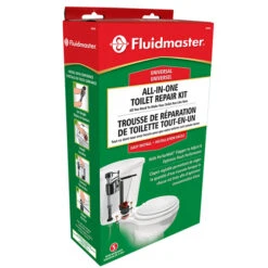 Fluidmaster Universal Toilet Repair Kit - Compatible With 2 And 3 Bolt Tanks - Chrome Tank Lever With Adjust Flapper
