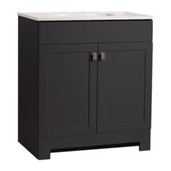 Style Selections Bathroom Vanity 31-in Liesel Blue With Marble Top Integrated Sink