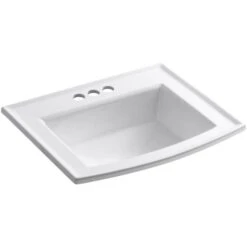Kohler Archer 22.6 X 19.4-in Self-Rimming White Vitreous China Bathroom Sink