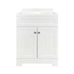Style Selections Ellenbee Bathroom Vanity With Top White 24-in