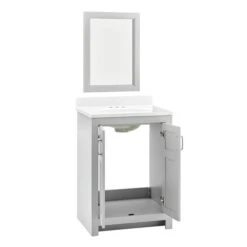 Style Selections Lowry Bathroom Vanity With Mirror - Light Grey - 25-in W X 19-in D X 37-in H