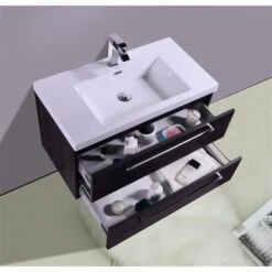 GEF Amira 36-in White Single Sink Bathroom Vanity With White Acrylic Top