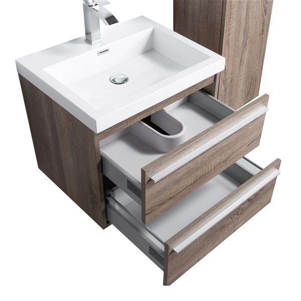 GEF Rosalie 24-in Soft Oak Single Sink Bathroom Vanity With Acrylic Top - Image 3