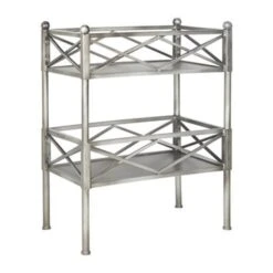 Safavieh American Home 31.5-in X 24.5-in Silver Jamese Low Etegere