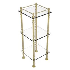 Allied Brass 14-in X 38-in X 14-in Satin Brass 3-Tier Etagere