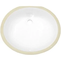 American Imaginations Oval 19.5-in White Bathroom Undermount Sink - Chrome Hardware