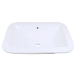 American Imaginations White 21.75-in Rectangular Bathroom Undermount Sink And Chrome Hardware