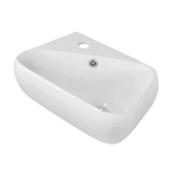 American Imaginations White Rectangular Ceramic Wall-Mount Bathroom Sink With Overflow Drain And Faucet (11-in X 17.5-in)