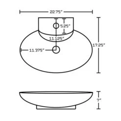 American Imaginations White Oval Ceramic Vessel Bathroom Sink - Faucet, Overflow Drain And Drain Included (17.25-in X 22.75-in)