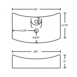 American Imaginations White Ceramic Rectangular Vessel Bathroom Sink - Faucet And Drain Included (17.75-in X 26-in)