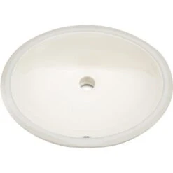 American Imaginations Biscuit Undermount Oval Bathroom Sink With Faucet And Overflow Drain (19.75-in W X 15.75-in L)