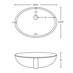 American Imaginations White Undermount Oval Bathroom Sink With Faucet And Overflow Drain - 15.25-in L X 18.25-in W
