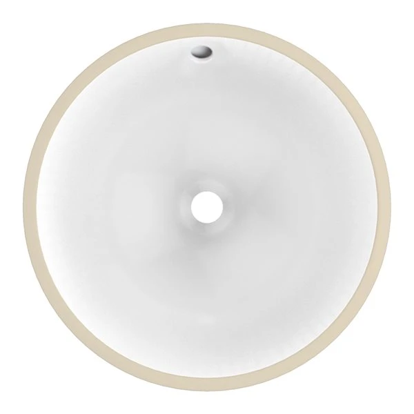American Imaginations Round White Enamel Glaze Undermount Bathroom Sink With Overflow Drain Included (15.25-in L X 15.25-in W) - Image 5