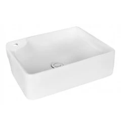 American Imaginations White Ceramic Vessel Rectangular Bathroom Sink With Drain (13-in X 17.25-in)