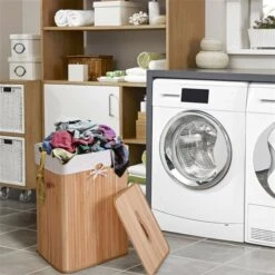 Costway 24-in Bamboo Laundry Basket