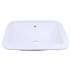 American Imaginations White Ceramic 21.75-in Rectangular Undermount Sink Set With Nickel Hardware Included