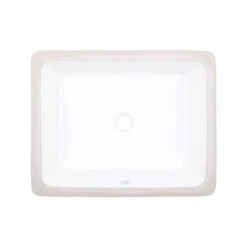 American Imaginations White Ceramic 19.5-in Rectangular Undermount Sink Set With Black Hardware