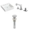 American Imaginations 17.5-in X 17.5-in White Ceramic Wall Mount Square Bathroom Sink Set