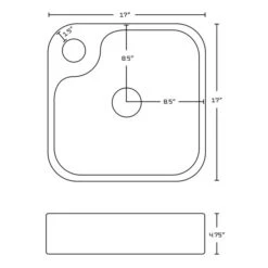 American Imaginations 17-in X 17-in White Ceramic Vessel Rectangular Bathroom Sink And Faucet With Drain