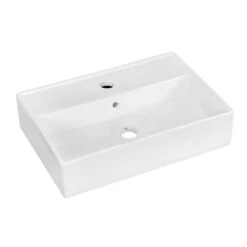 American Imaginations White Ceramic Rectangular Bathroom Sink Set (13.75-in X 19.75-in)