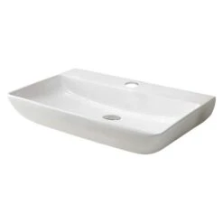 American Imaginations White Ceramic Rectangular Vessel Bathroom Sink (18.3-in X 28-in)