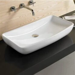 American Imaginations White Ceramic Vessel Rectangular Bathroom Sink (15.2-in X 27.8-in)