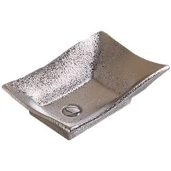 American Imaginations Silver Ceramic Vessel Rectangular Bathroom Sink (14.17-in X 20.08-in)
