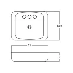 American Imaginations Rectangular White Ceramic Vessel Bathroom Sink - Overflow Drain Included (18.9-in X 23-in)