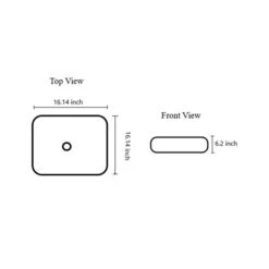 American Imaginations Rectangular White Ceramic Vessel Bathroom Sink (16.14-in X 24-in)