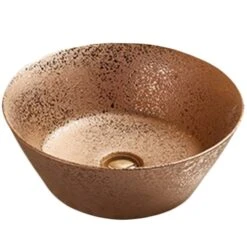 American Imaginations Oil-Rubbed Bronze Ceramic Vessel Round Bathroom Sink (15.9-in X 15.9-in)