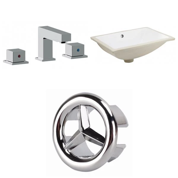 American Imaginations White 20.75-in Rectangular Undermount Bathroom Sink (No Drain Included) - Image 2