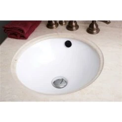 American Imaginations White/Enamel Glaze Ceramic Undermount Round Bathroom Sink With Overflow Drain (16-in X 16-in)