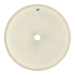 American Imaginations Biscuit/Enamel Glaze Ceramic Undermount Round Bathroom Sink With Overflow Drain (16-in X 16-in)