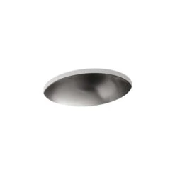 KOHLER Bachata 19.87-in X 16.68-in Chrome Stainless Steel Drop-In Or Undermount Oval Bathroom Sink