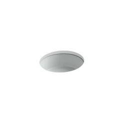KOHLER Verticyl 15.75-in X 15.75-in Ice Grey Vitreous China Undermount Round Bathroom Sink With Overflow Drain