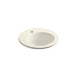 KOHLER Brookline 19-in Biscuit Vitreous China Round Drop-In Bathroom Sink With Overflow Drain