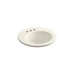 KOHLER Brookline 19-in Biscuit Vitreous China Drop-In Round Bathroom Sink With Overflow