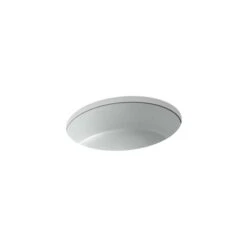 KOHLER Verticyl 19.12-in X 16-in Ice Grey Vitreous China Undermount Oval Bathroom Sink With Overflow Drain