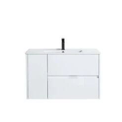CASAINC 36-in Single Sink Bathroom Vanity In Matte White With White Top