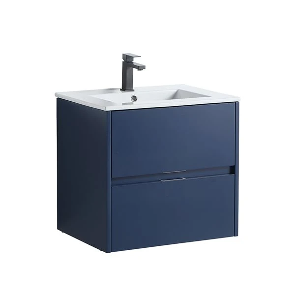 CASAINC 24-in Single Sink Bathroom Vanity In Navy Blue With White Top - Image 5