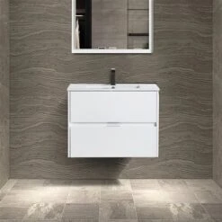 CASAINC 30-in Single Sink Bathroom Vanity In Matte White With White Top