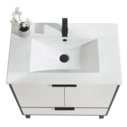 CASAINC 30-in Freestanding Single Sink Bathroom Vanity Set In White