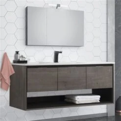 CASAINC 40-in Single Sink Wall-Mounted Bathroom Vanity Set In Grey