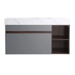 CASAINC 42-in Undermount Single Sink Bathroom Vanity With White Engineered Stone Top