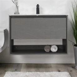 CASAINC 32-in White Wall Mounted Single Sink Bathroom Vanity Set