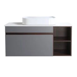 CASAINC 42-in Single Sink Bathroom Vanity With White Engineered Stone Top